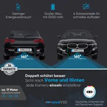 omniVID Solar6 DUO R�ckfahrvideosystem, 5 Zoll R�ckfahrkamera-System, kabellos, mit Parksensoren, f�r vorn und hinten, Abbildung 3