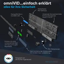 omniVID Solar6 DUO R�ckfahrvideosystem, 5 Zoll R�ckfahrkamera-System, kabellos, mit Parksensoren, f�r vorn und hinten, Abbildung 5