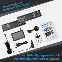 omniVID Solar6 DUO R�ckfahrvideosystem, 5 Zoll R�ckfahrkamera-System, kabellos, mit Parksensoren, f�r vorn und hinten, Abbildung 8