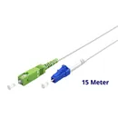Goobay Glasfaserkabel (FTTH), 15m, Singlemode (OS2), LC-UPC Stecker auf SC-APC Stecker, white