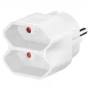 Goobay Steckdosenadapter auf 2x Eurostecker, White
