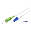 Goobay Glasfaserkabel (FTTH), 3m, Singlemode (OS2), LC-UPC Stecker auf SC-APC Stecker, white