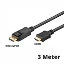 Goobay Displayport auf HDMI Kabel, 3m, DP Stecker auf HDMI Stecker / 4K / 30 Hz (3840x2160) UHD