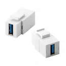 Goobay Keystone Modul USB-A 3.0 Verbinder, 2x USB 3.0 Buchse (USB-A), White