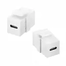 Goobay Keystone Modul USB-C Verbinder, 2x USB 3.2 Buchse (USB-C), White