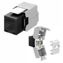 Goobay Keystone Modul RJ45 CAT 6A, UTP, LAN LSA Einbaubuchse, Kunststoff, Black