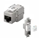 Goobay Keystone Modul RJ45 CAT 6A, STP, LAN LSA Einbaubuchse, Zink-Druckguss, Silver