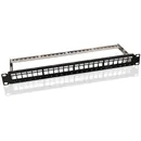Goobay 19 Zoll (48,3 cm) Keystone-Patchpanel (STP), unbest�ckt (1 HE), mit Erdungskabel