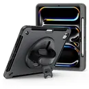JT Berlin Rugged Kickstand + Handstrap Case f�r APPLE iPad Pro 13 (2024), Black, mit Stylus-Fach