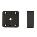Brodit Montageplatte / Abstandsplatte 19mm GERADE, 50 x 50 x 19mm / 5 Bohrungen