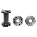 Brodit Sockelhalterung mit Kabelf�hrung, L�nge: 100mm, 2x feste AMPS Montageplatte rund, 64mm