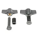 Brodit Schraubensatz, 2 St�ck mit Fl�gelmutter, f�r Standfuss und Rohr-Verl�ngerungen mit GROBER Zahnung (HEAVY DUTY)