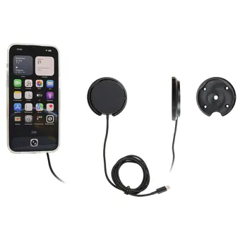 Brodit 25W Komplettset MagSafe Halter f�r APPLE iPhone 17 Pro, inkl. USB-C Brodit Qi2.2 Magnetic Wireless Charger