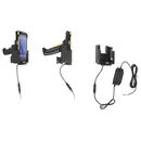 Brodit Halter Aktiv, mit Festanschluss, 12/24V, f�r CIPHERLAB RS38, f�r Ger�te mit originaler Schutzh�lle (PRS3800X01507) und Pistolengriff (ARS38PSTNNN11), Ladung �ber Pogo-Pins