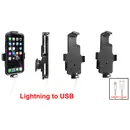 Brodit Halter (Befestigung oben) f�r APPLE iPhone 13, f�r Schutzh�llen, max: H�he 150-165mm Breite bis 88mm, Dicke: 2-11mm, Achtung: Nur f�r die Aufnahme des abgebildeten Original Kabel (Apple MQUE2ZM/A mit Lightning Anschluss) vorgesehen!