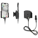 Halter Apple iPhone 16 / Brodit einstellbarer Halter (seitlich) Aktiv USB, 12/24V, f�r APPLE iPhone 16, inkl. USB-Ladeger�t, f�r Schutzh�llen, max: Breite 70-83mm, Dicke: 6-10mm USB-Ladeanschluss, Montageplatte mit Kugelgelenk