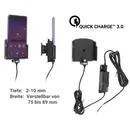 Brodit einstellbarer Halter (seitlich) Aktiv USB-C QC 3.0 mit Festanschluss, 12/24V, Universal: Breite: 75-89mm, Tiefe: 2-10mm