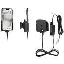 Halter Apple iPhone 16 / Brodit einstellbarer Halter (seitlich) Aktiv, mit Festanschluss, 12/24V, f�r APPLE iPhone 16, f�r Schutzh�llen mit max Breite: 70-83mm, Dicke: 6-10mm mit Molex Stecker f�r den festen Einbau im KFZ / LKW, Montageplatte mit Kugelgelenk