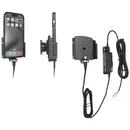 Halter Apple iPhone 16 / Brodit einstellbarer Halter (seitlich) Aktiv, mit Festanschluss, 12/24V, f�r APPLE iPhone 16, f�r dickere Schutzh�llen mit max Breite: 70-83mm, Dicke: 8-12mm mit Molex Stecker f�r den festen Einbau im KFZ / LKW, Montageplatte mit Kugelgelenk