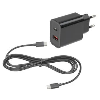 Brodit 230V Ladeger�t mit USB-A / USB-C Anschluss, 20W, mit 2m USB-C Kabel