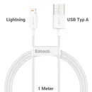 Baseus Daten- / Ladekabel, Lightning auf USB-A f�r APPLE iPhone 14, White, 1m