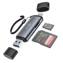 TechProtect UltraBoost Kartenleser / Card Reader / Writer f�r Micro SD / SD / SDHC / SDXC , Anschluss: USB-A und USB-C