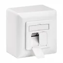 Goobay CAT 6A White Netzwerkdose 2xRJ45, geschirmt, Universal: Aufputz + Unterputz, Anschlu� : LSA