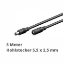 Goobay DC-Verl�ngerungskabel, 5 Meter, black, Hohlstecker 5.5 x 2.5 mm