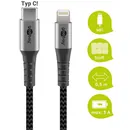 Goobay Daten- / Ladekabel Lightning auf USB-C f�r APPLE iPhone 13, Black, 0.5m, Textilummantelung