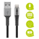 Goobay Daten- / Ladekabel Lightning auf USB f�r APPLE iPhone 13, Black, 1m, Textilummantelung