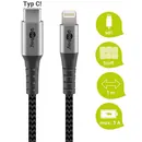 Goobay Daten- / Ladekabel Lightning auf USB-C f�r APPLE iPhone 13, Black, 1m, Textilummantelung