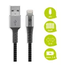 Goobay Daten- / Ladekabel Lightning auf USB f�r APPLE iPhone 13, Black, 2m, Textilummantelung