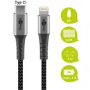 Goobay Daten- / Ladekabel Lightning auf USB-C f�r APPLE iPhone 13, Black, 2m, Textilummantelung