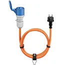Goobay CEE Adapter, 1.5m Gummischlauchleitung, Schutzkontakt-Stecker auf CEE-Kupplung