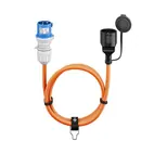 Goobay CEE Adapter, 1.5m Gummischlauchleitung, CEE-Stecker auf Schutzkontakt-Kupplung