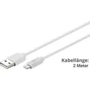 Goobay Daten- / Ladekabel, Lightning auf USB f�r APPLE iPhone 13, White, 2m
