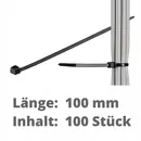 Goobay Kabelbinder, 100 St�ck wetterfester Nylon, Black, L�nge 100mm, Breite 2.5mm