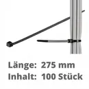Goobay Kabelbinder, 100 St�ck wetterfester Nylon, Black, L�nge 275mm, Breite 4.35mm