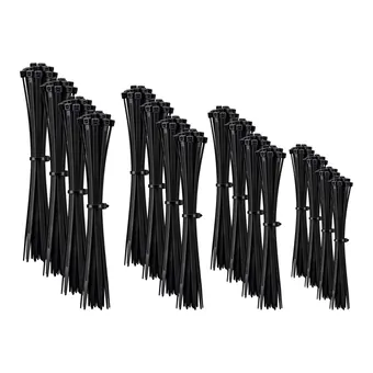 Goobay Kabelbinder Set, 200 St�ck, wetterfester Nylon, Black, 4 Gr��en mit 100-300mm