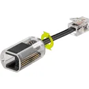 Goobay Untangler / Telefonh�rerkabel-Entwirrer (Anti-Twist-Adapter) f�r RJ10 Anschl�sse, Black / Transparent