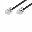 Goobay Telefon / Modularanschlu�kabel 2x RJ14 Stecker (6P4C), 3m, Black