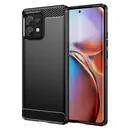 TPU Case (H�lle), Carbon-Style, black, f�r MOTOROLA Edge+ (2023)