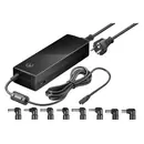 Goobay 110-240V, 134W Universal Notebook Netzteil / Ausgang: 12-24 V DC 8.5A mit 8 Adapterstecker + USB-A Buchse