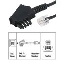 Goobay Telefon / TAE F-Kabel Universal, 6m, Black