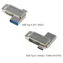 Goodram ODA3 USB-A + USB-C Speicherstick 64GB, bis 60 MB/s ,
