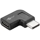 Goobay Adapter 90� FLACH, von USB-C Buchse auf USB-C Stecker, Farbe: Black