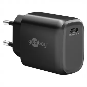 Goobay GaN USB Ladeger�t 230V , 1x USB-C, 25W, Black