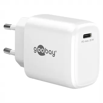 Goobay GaN USB Ladeger�t 230V , 1x USB-C, 25W, White