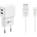 Goobay Ladeger�t 230V f�r APPLE iPad Pro 12.9 (2017), inkl. Lightning Daten + Ladekabel, 12W, 2-teilig, White