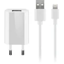 Goobay Ladeger�t 230V f�r APPLE iPhone 6 Plus, inkl. Lightning Daten + Ladekabel, 5W, 2-teilig, White